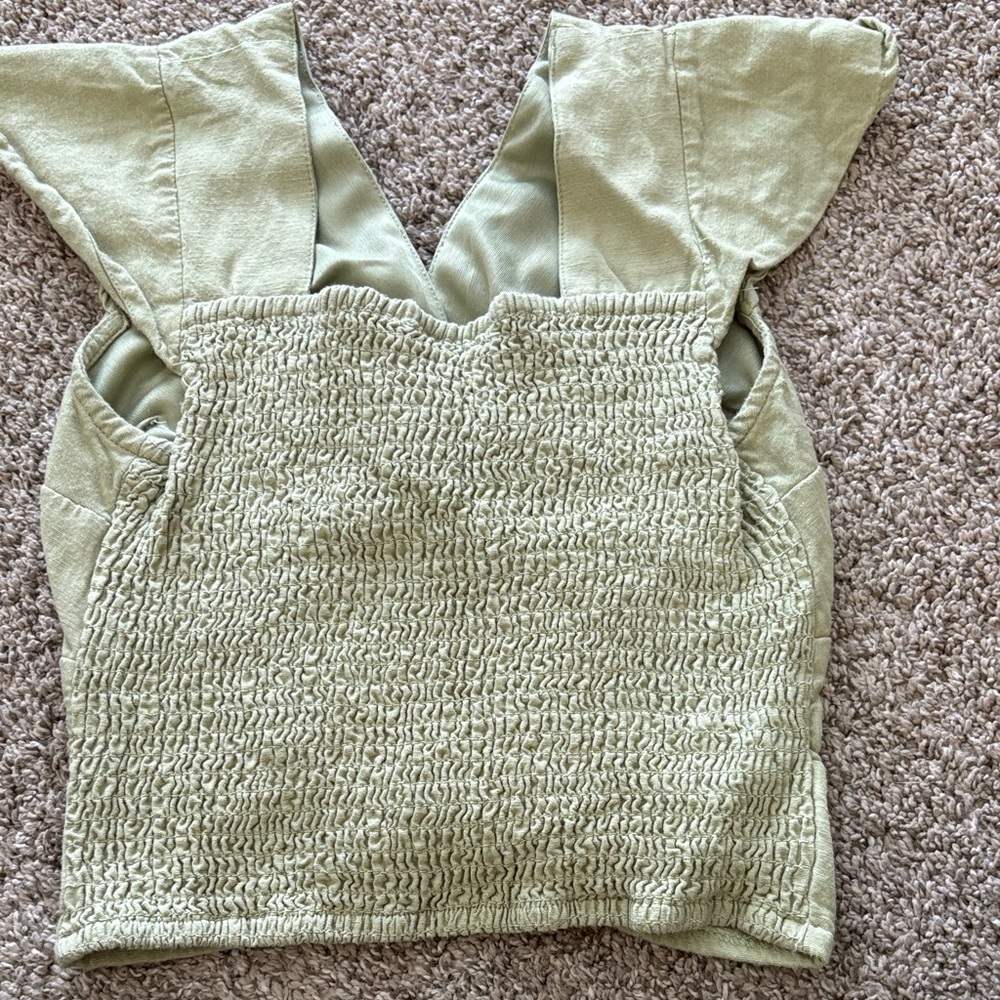 Sage Green Crop Shirt - Picture 5 of 5